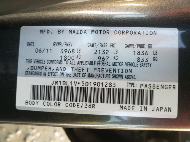 Photo 9 VIN: JM1BL1VF5B1901283 - MAZDA 3 I 