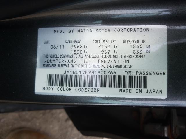 Photo 9 VIN: JM1BL1VF9B1900766 - MAZDA 3 