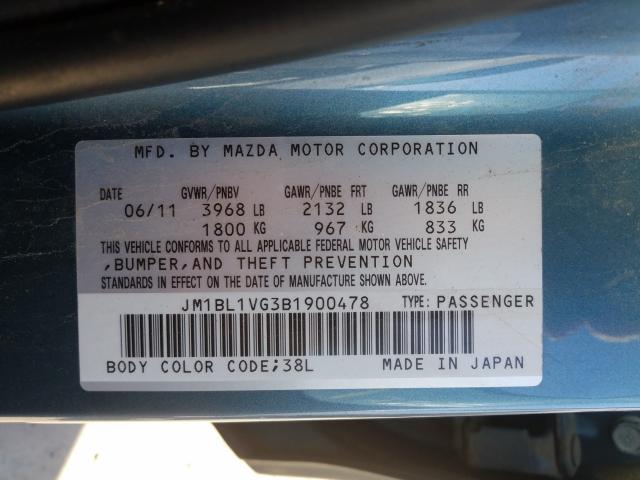 Photo 9 VIN: JM1BL1VG3B1900478 - MAZDA 3 I 