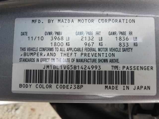 Photo 9 VIN: JM1BL1VG5B1424993 - MAZDA 3 I 