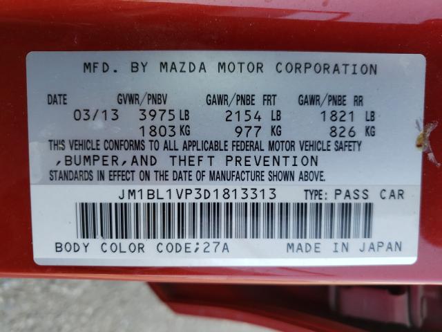 Photo 9 VIN: JM1BL1VP3D1813313 - MAZDA 3 I 