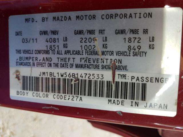 Photo 9 VIN: JM1BL1W56B1472533 - MAZDA 3 S 