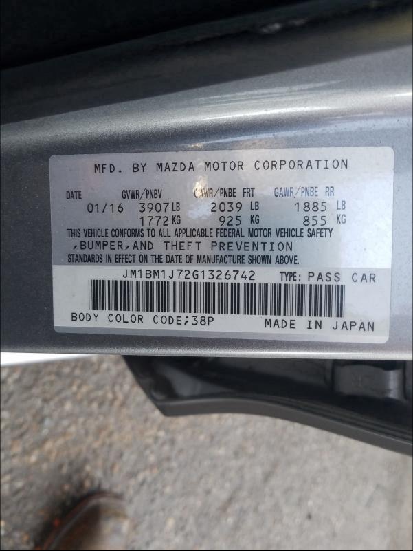 Photo 9 VIN: JM1BM1J72G1326742 - MAZDA 3 