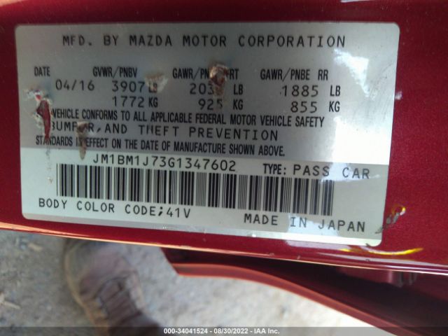 Photo 8 VIN: JM1BM1J73G1347602 - MAZDA 3 