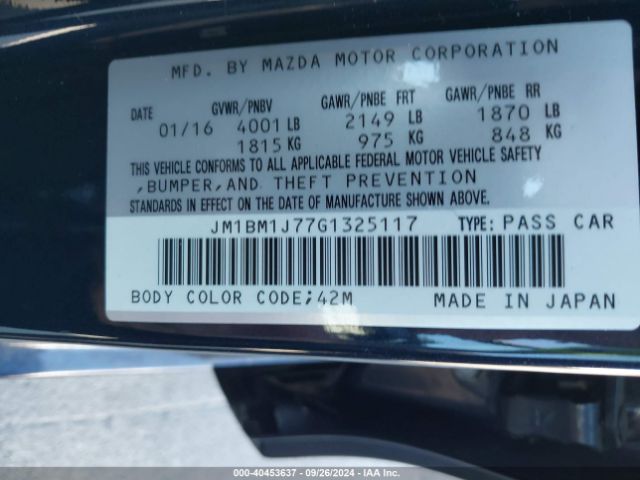 Photo 8 VIN: JM1BM1J77G1325117 - MAZDA MAZDA3 