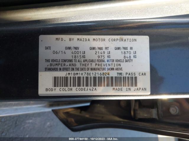 Photo 8 VIN: JM1BM1K78E1216824 - MAZDA MAZDA3 