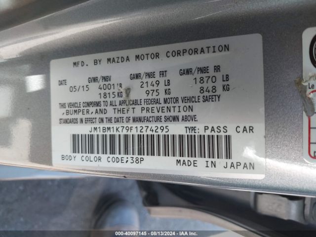 Photo 8 VIN: JM1BM1K79F1274295 - MAZDA MAZDA3 