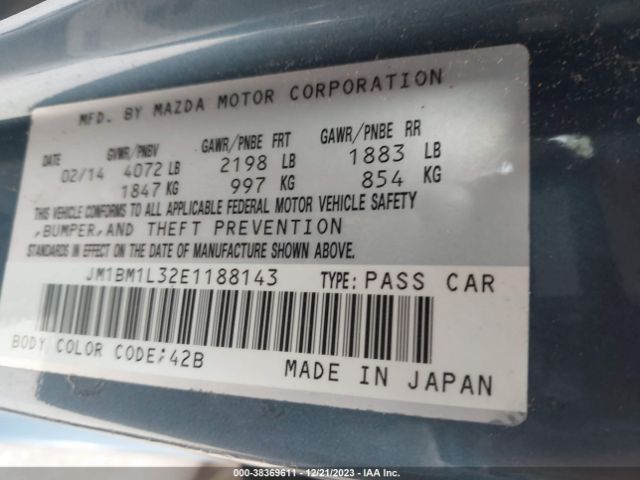 Photo 8 VIN: JM1BM1L32E1188143 - MAZDA MAZDA3 