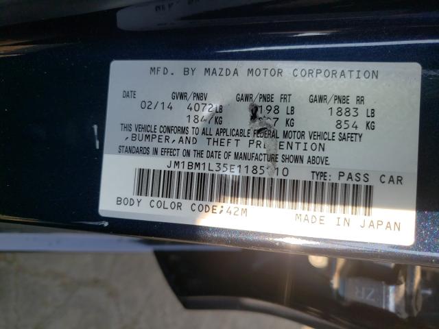 Photo 9 VIN: JM1BM1L35E1185110 - MAZDA 3 TOURING 