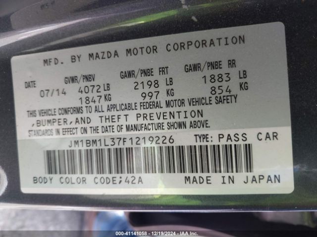 Photo 8 VIN: JM1BM1L37F1219226 - MAZDA MAZDA3 