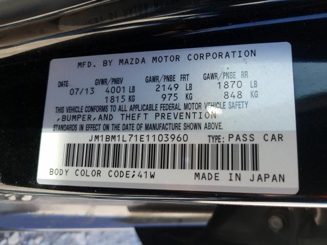 Photo 9 VIN: JM1BM1L71E1103960 - MAZDA 3 TOURING 