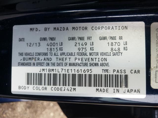 Photo 9 VIN: JM1BM1L71E1161695 - MAZDA 3 TOURING 