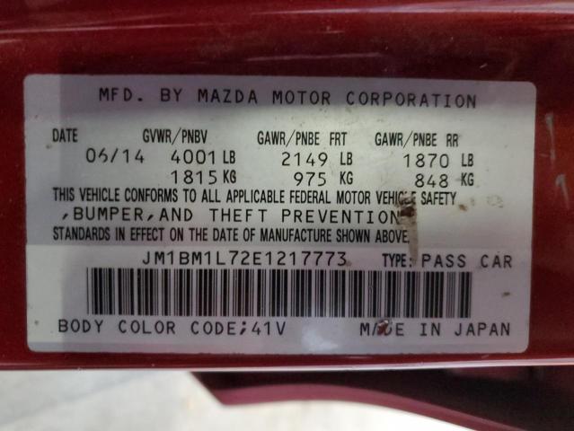 Photo 12 VIN: JM1BM1L72E1217773 - MAZDA 3 TOURING 