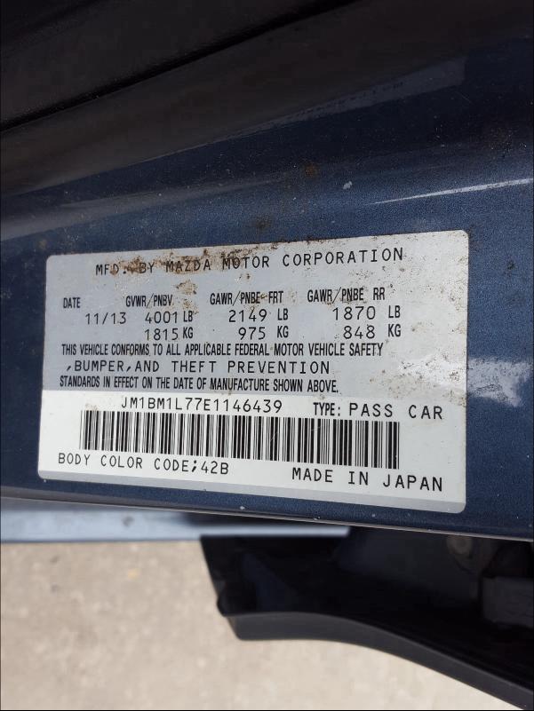 Photo 9 VIN: JM1BM1L77E1146439 - MAZDA 3 TOURING 