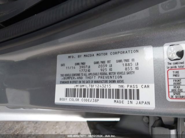 Photo 8 VIN: JM1BM1L78F1243215 - MAZDA MAZDA3 