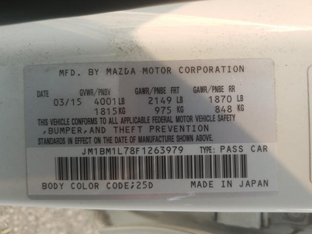 Photo 9 VIN: JM1BM1L78F1263979 - MAZDA 3 TOURING 