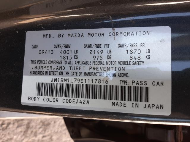 Photo 9 VIN: JM1BM1L79E1117816 - MAZDA 3 TOURING 