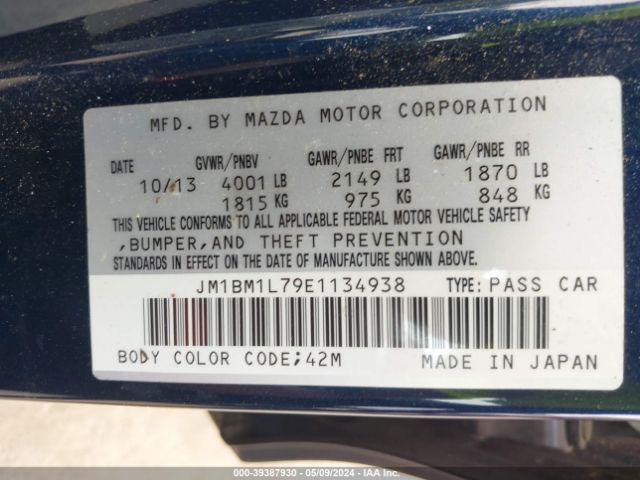 Photo 8 VIN: JM1BM1L79E1134938 - MAZDA MAZDA3 