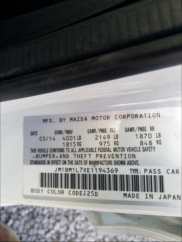 Photo 9 VIN: JM1BM1L7XE1194369 - MAZDA 3 TOURING 