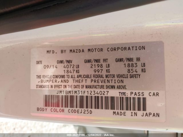 Photo 8 VIN: JM1BM1M31F1234027 - MAZDA 3 