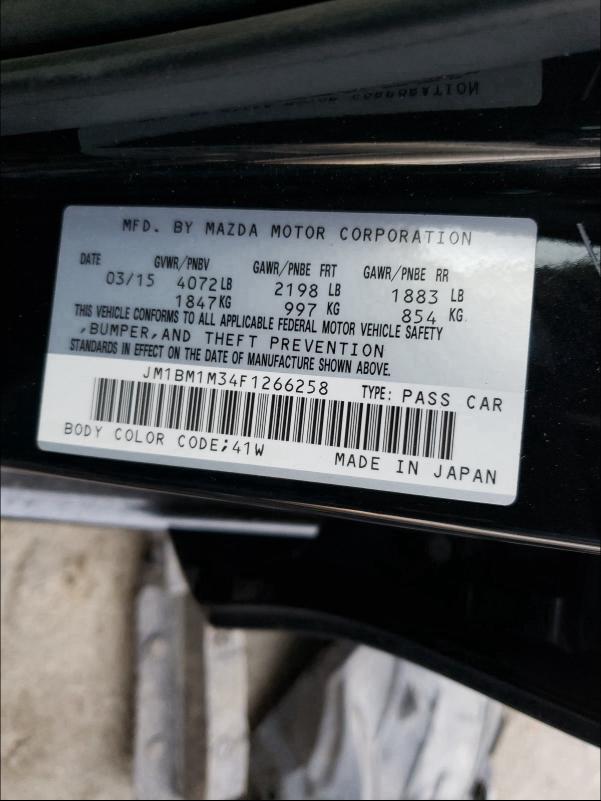 Photo 9 VIN: JM1BM1M34F1266258 - MAZDA 3 GRAND TO 