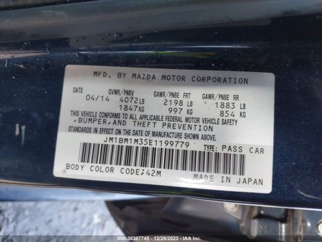 Photo 8 VIN: JM1BM1M35E1199779 - MAZDA MAZDA3 