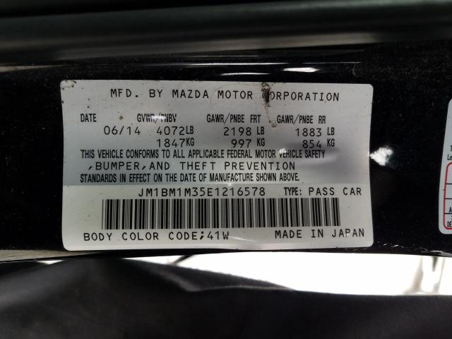 Photo 9 VIN: JM1BM1M35E1216578 - MAZDA 3 GRAND TO 