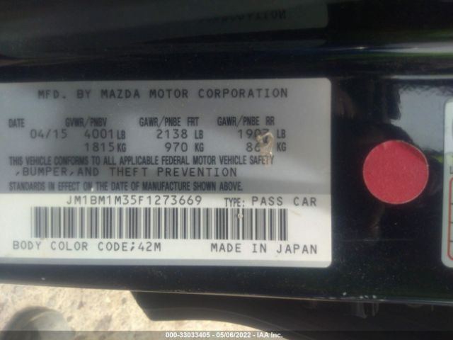 Photo 8 VIN: JM1BM1M35F1273669 - MAZDA 3 