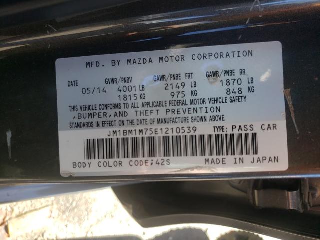 Photo 9 VIN: JM1BM1M75E1210539 - MAZDA 3 