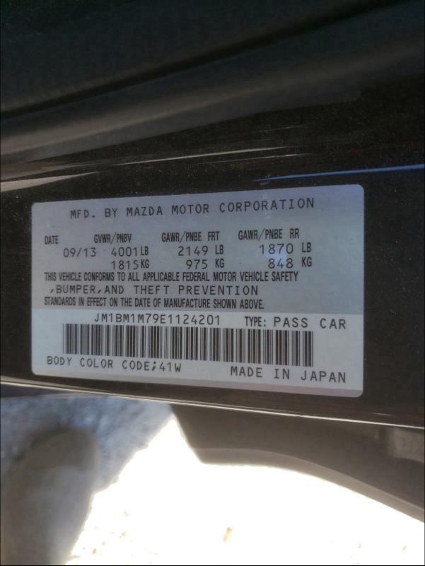 Photo 9 VIN: JM1BM1M79E1124201 - MAZDA 3 GRAND TO 