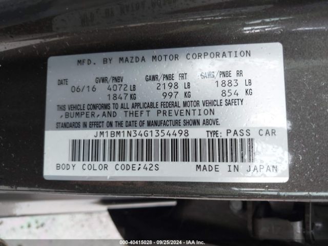 Photo 8 VIN: JM1BM1N34G1354498 - MAZDA MAZDA3 