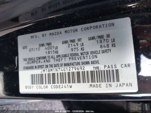 Photo 8 VIN: JM1BM1N74G1279692 - MAZDA MAZDA3 