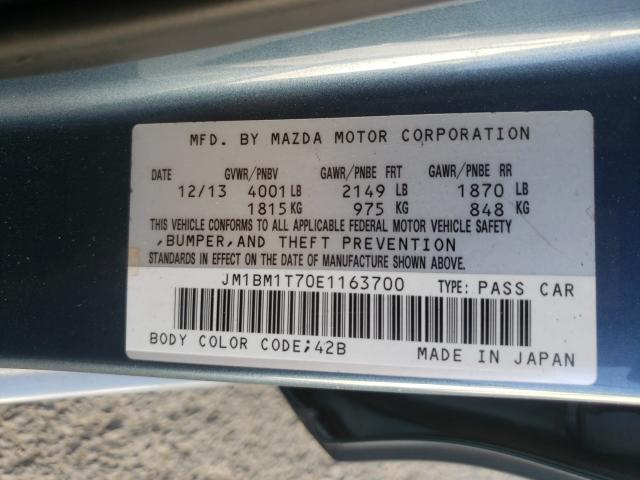 Photo 9 VIN: JM1BM1T70E1163700 - MAZDA 3 SV 