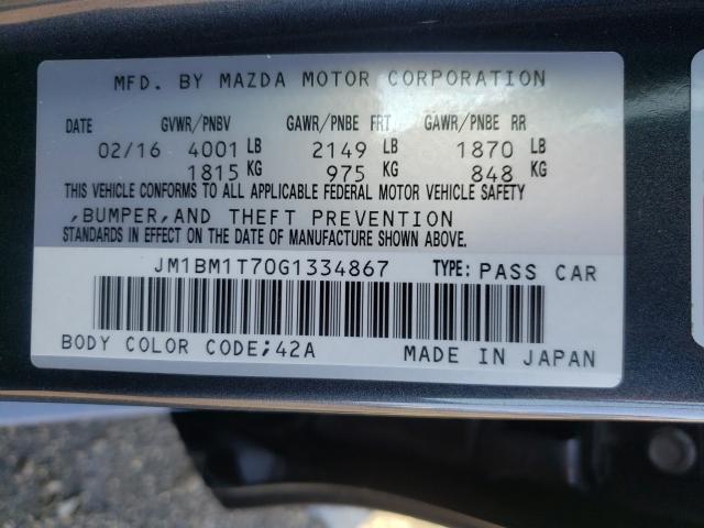 Photo 9 VIN: JM1BM1T70G1334867 - MAZDA 3 SPORT 