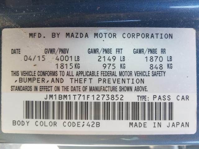 Photo 9 VIN: JM1BM1T71F1273852 - MAZDA 3 SV 