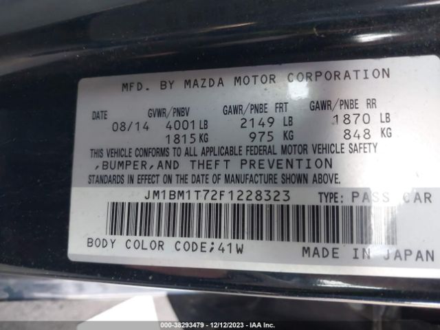 Photo 8 VIN: JM1BM1T72F1228323 - MAZDA MAZDA3 