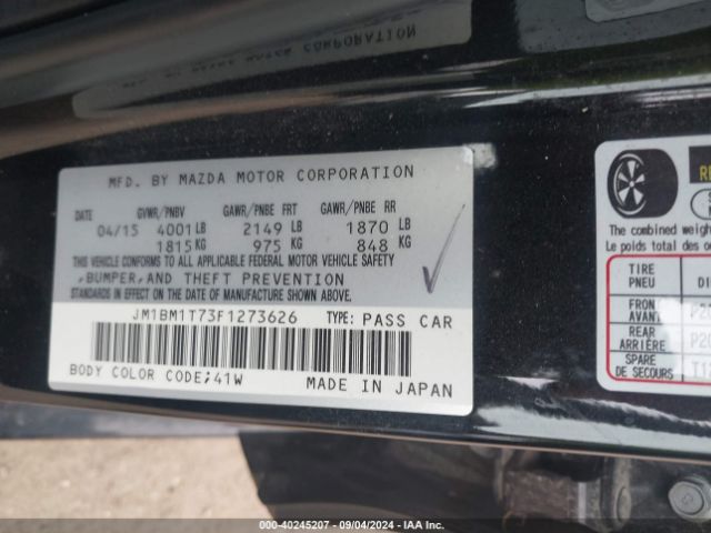 Photo 8 VIN: JM1BM1T73F1273626 - MAZDA MAZDA3 