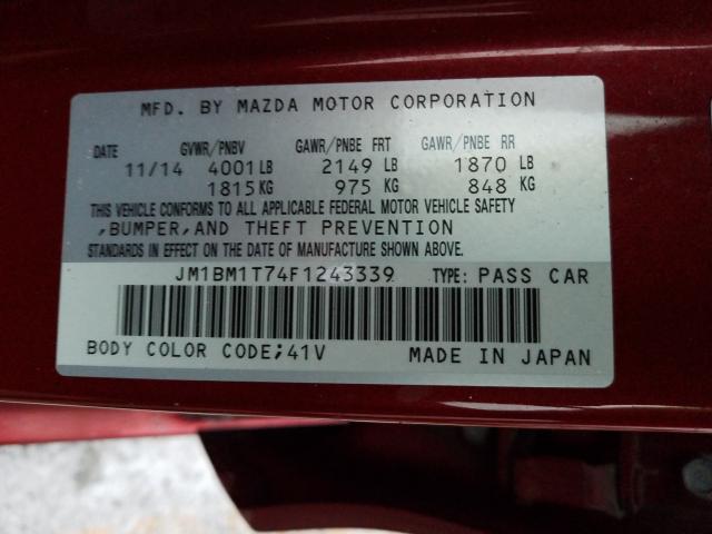 Photo 9 VIN: JM1BM1T74F1243339 - MAZDA 3 SV 