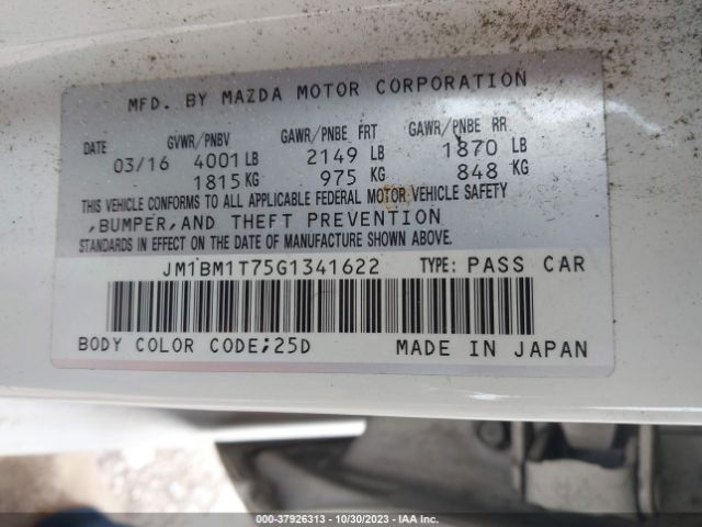 Photo 8 VIN: JM1BM1T75G1341622 - MAZDA MAZDA3 