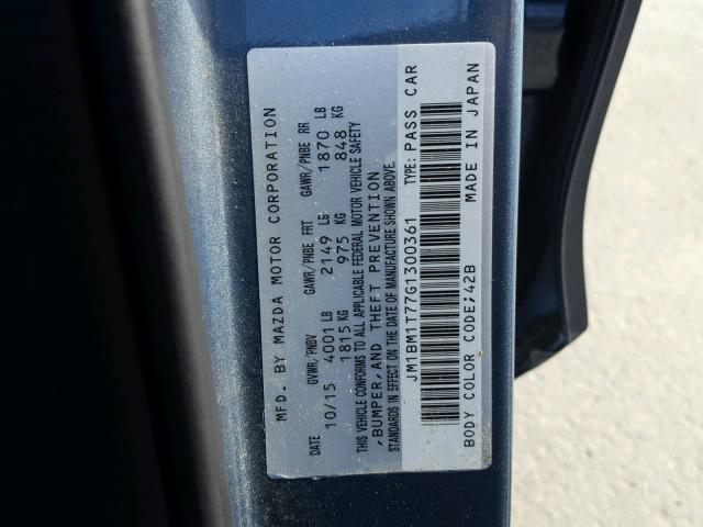 Photo 9 VIN: JM1BM1T77G1300361 - MAZDA 3 