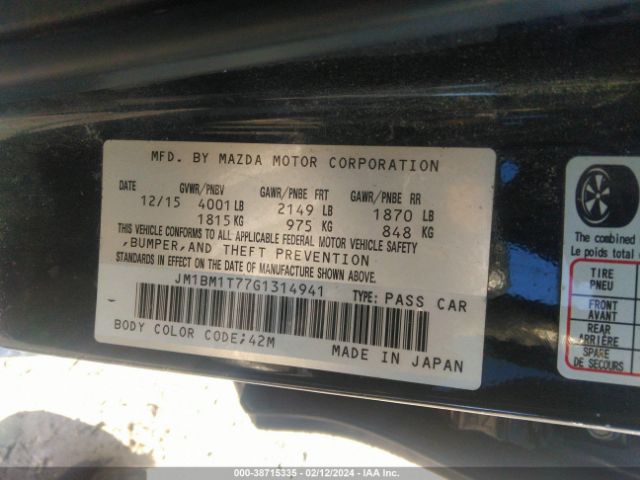 Photo 8 VIN: JM1BM1T77G1314941 - MAZDA MAZDA3 