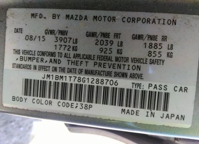 Photo 8 VIN: JM1BM1T78G1288706 - MAZDA 3 