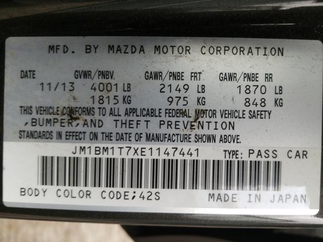 Photo 9 VIN: JM1BM1T7XE1147441 - MAZDA 3 SV 