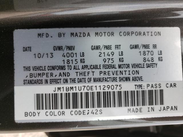 Photo 9 VIN: JM1BM1U70E1129075 - MAZDA 3 SPORT 