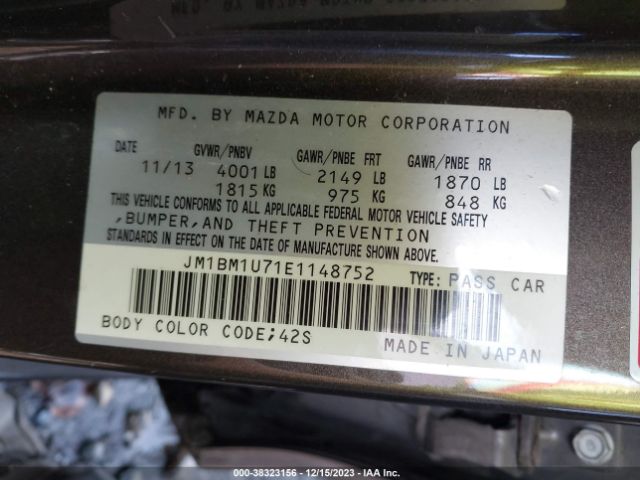 Photo 8 VIN: JM1BM1U71E1148752 - MAZDA MAZDA3 