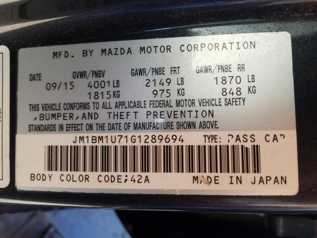 Photo 9 VIN: JM1BM1U71G1289694 - MAZDA 3 SPORT 