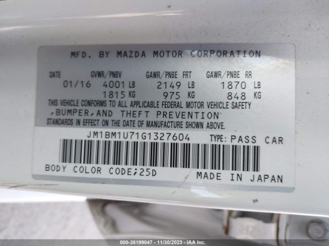 Photo 8 VIN: JM1BM1U71G1327604 - MAZDA MAZDA3 