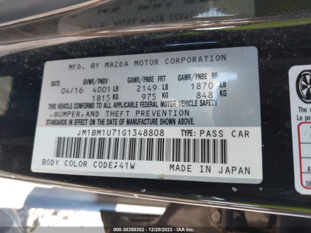 Photo 8 VIN: JM1BM1U71G1348808 - MAZDA MAZDA3 