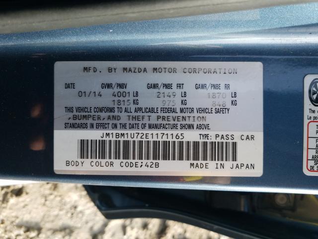 Photo 9 VIN: JM1BM1U72E1171165 - MAZDA 3 SPORT 