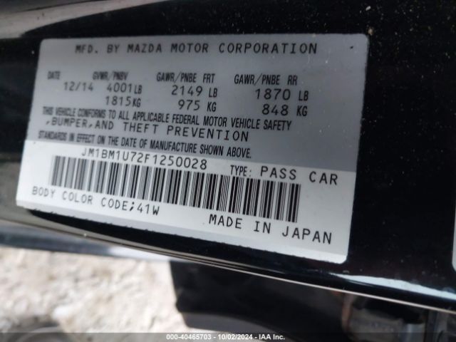 Photo 8 VIN: JM1BM1U72F1250028 - MAZDA MAZDA3 